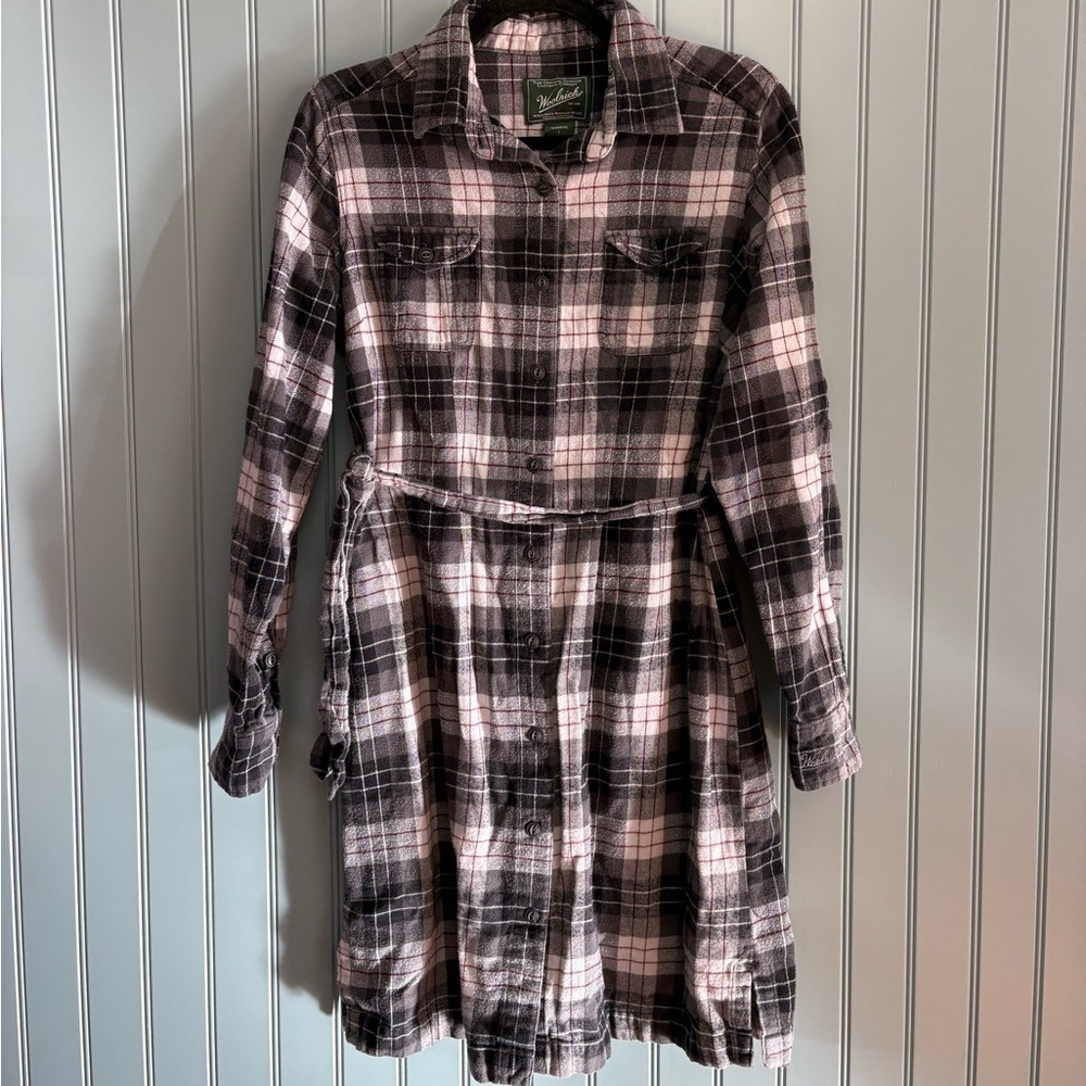 Woolrich Plaid Belted Dress Size Large